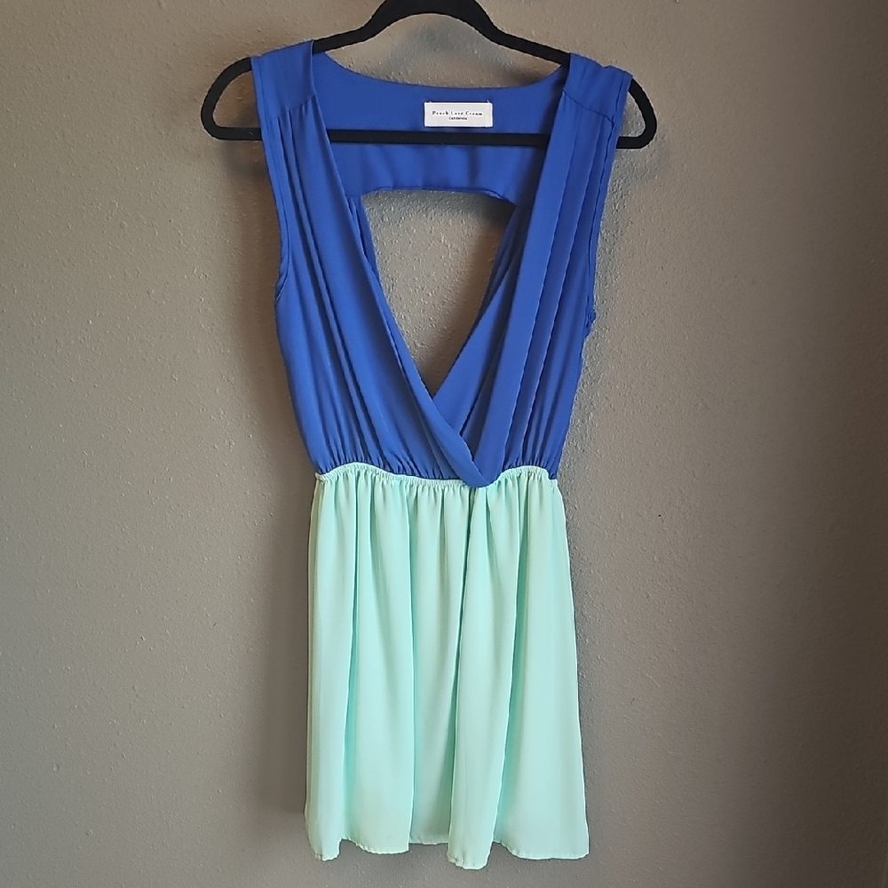 Blue and Mint Sleeveless Dress